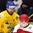 HELSINKI, FINLAND - DECEMBER 30: Sweden's Axel Holmstrom #25 and Oskar Lindblom #23 create traffic with Denmark's Lasse Knudsen #6 in front of Thomas Lillie #31 as Team Sweden scores their second goal of the game during preliminary round action at the 2016 IIHF World Junior Championship. (Photo by Matt Zambonin/HHOF-IIHF Images)

